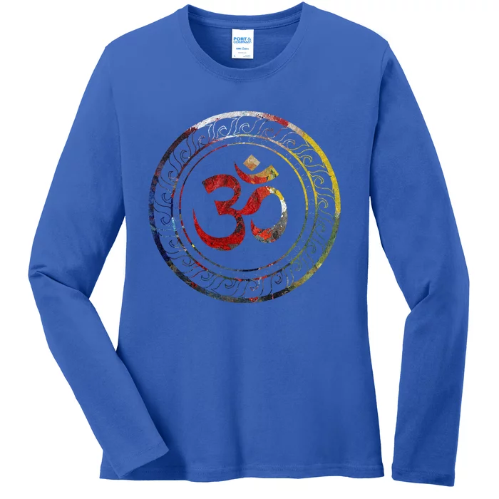 Om Ohm Aum Symbol Spiritual Yoga Gift Ladies Long Sleeve Shirt