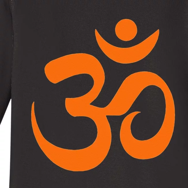 Om Omkar Aum Symbol Orange Graphic Spiritual Yoga Meditation Baby Long Sleeve Bodysuit