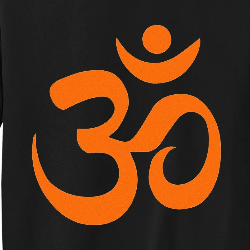 Om Omkar Aum Symbol Orange Graphic Spiritual Yoga Meditation Tall Sweatshirt