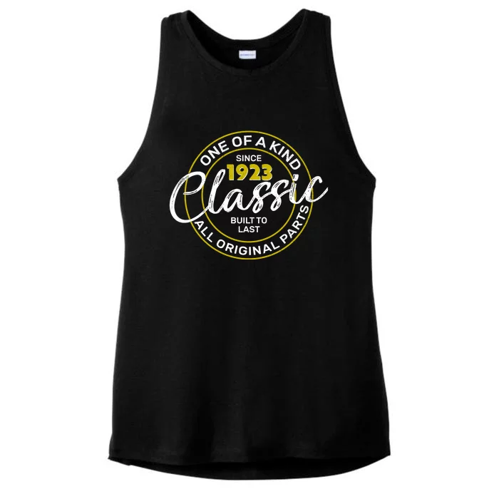 One Of A Kind Since 1923 Classic 100th Birthday Ladies Tri-Blend Wicking Tank