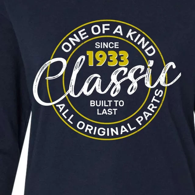 One Of A Kind Since 1933 Classic 90th Birthday Womens Cotton Relaxed Long Sleeve T-Shirt