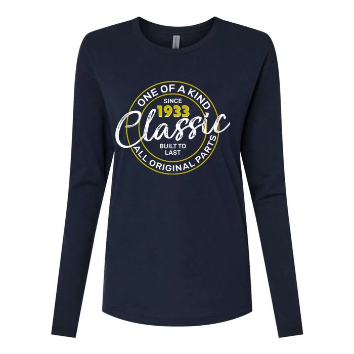 One Of A Kind Since 1933 Classic 90th Birthday Womens Cotton Relaxed Long Sleeve T-Shirt