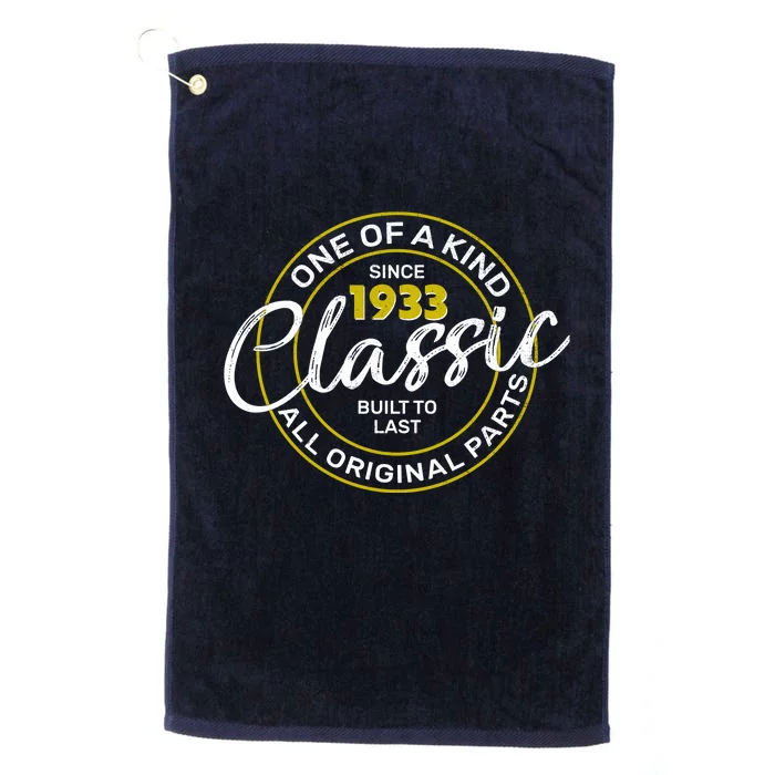 One Of A Kind Since 1933 Classic 90th Birthday Platinum Collection Golf Towel