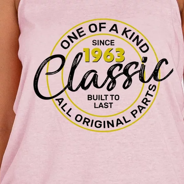 One Of A Kind Since 1963 Classic 60th Birthday Women's Knotted Racerback Tank