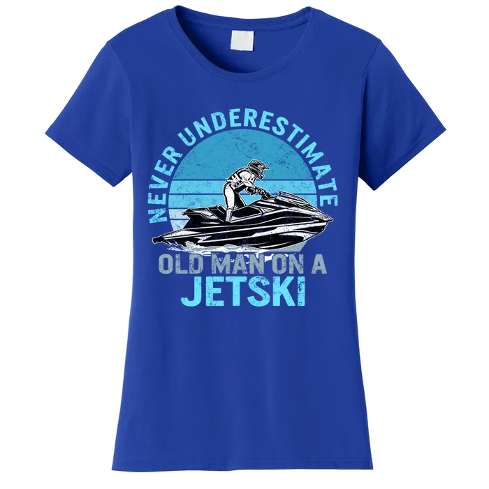 Old On A Jet Ski Grandpa Rider Water Jet Skiing Father Gift Women's T-Shirt