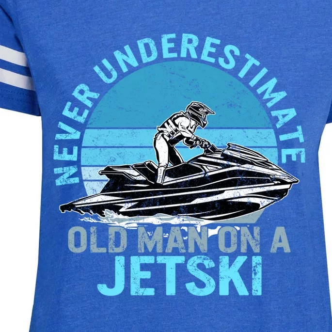 Old On A Jet Ski Grandpa Rider Water Jet Skiing Father Gift Enza Ladies Jersey Football T-Shirt