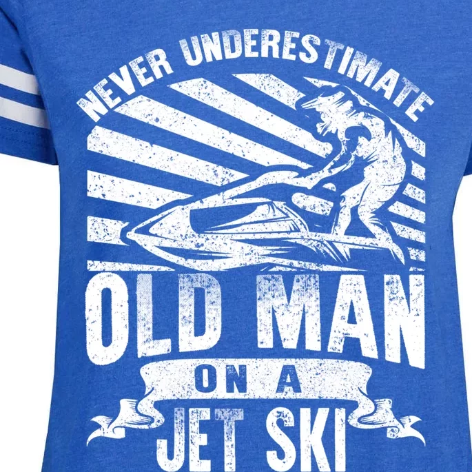 Old On A Jet Ski Grandpa Rider Water Jet Skiing Father Gift Enza Ladies Jersey Football T-Shirt