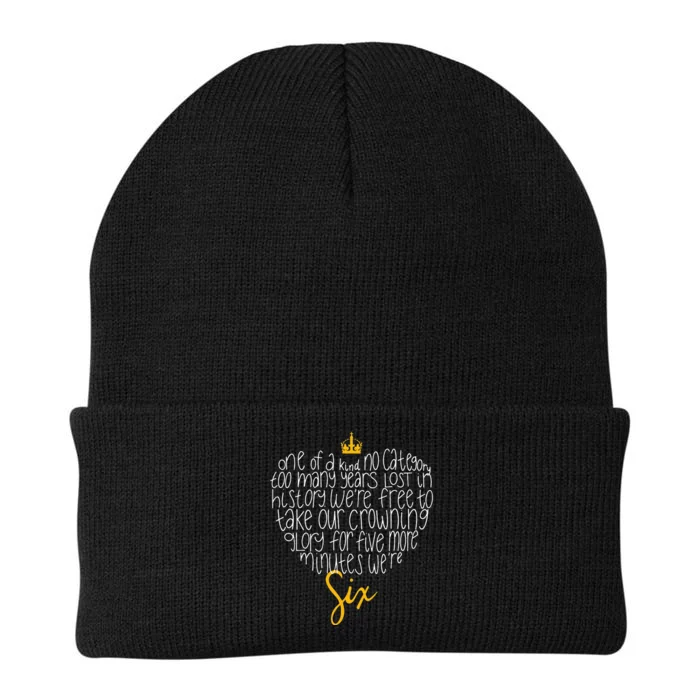 One of a Kind No Category Six Queens Lettered Heart Knit Cap Winter Beanie