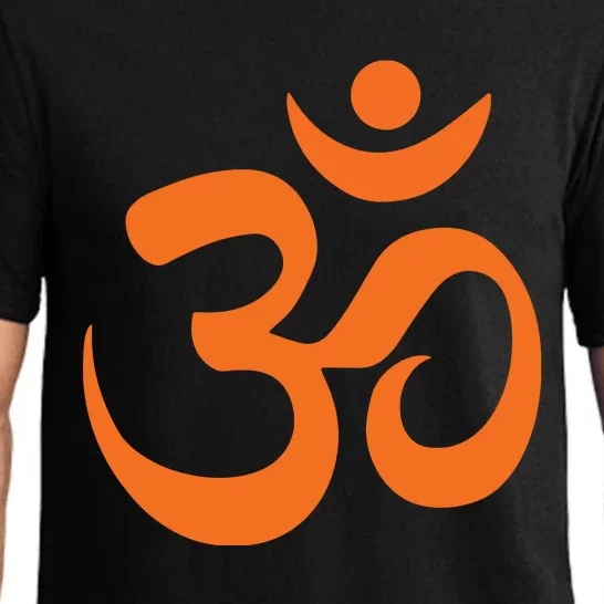 Om Omkar Aum Symbol Orange Graphic Spiritual Yoga Meditation Pajama Set