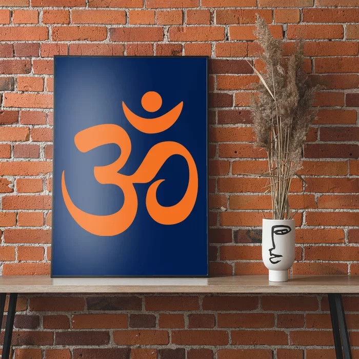 Om Omkar Aum Symbol Orange Graphic Spiritual Yoga Meditation Poster