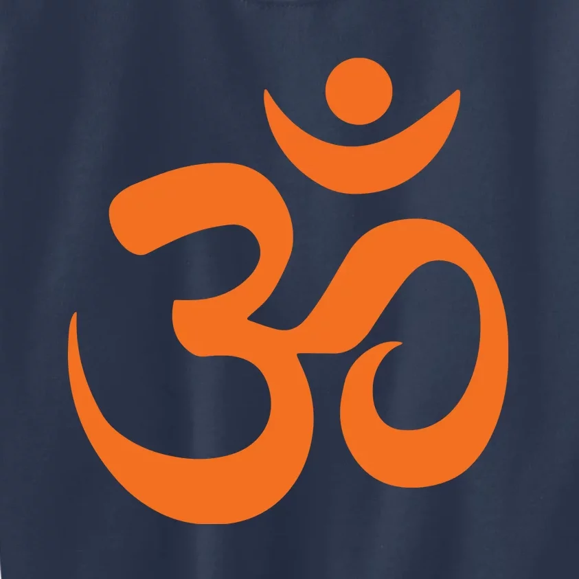 Om Omkar Aum Symbol Orange Graphic Spiritual Yoga Meditation Kids Sweatshirt