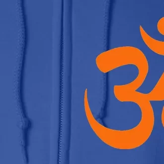 Om Omkar Aum Symbol Orange Graphic Spiritual Yoga Meditation Full Zip Hoodie