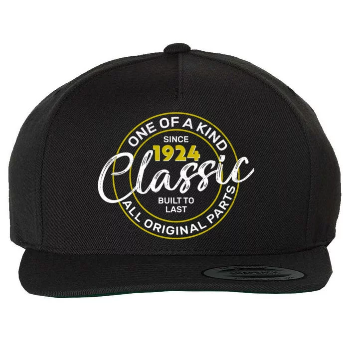 One Of A Kind Since 1924 Classic 100th Birthday Wool Snapback Cap