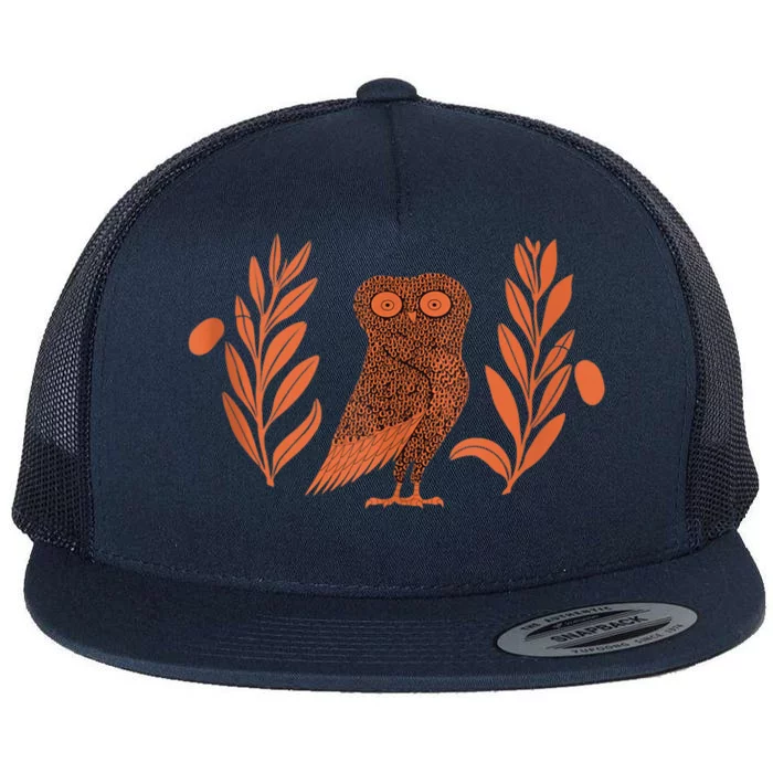 Owl Of Athena Flat Bill Trucker Hat