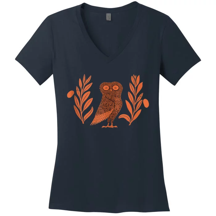 Owl Of Athena Women's V-Neck T-Shirt