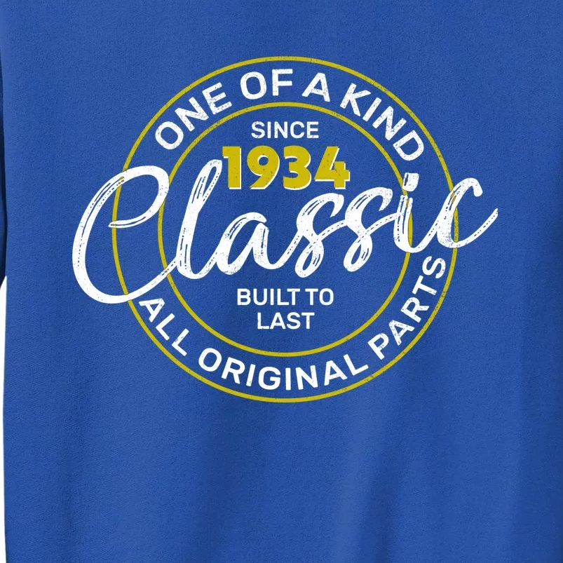 One Of A Kind Since 1934 Classic 90th Birthday Tall Sweatshirt