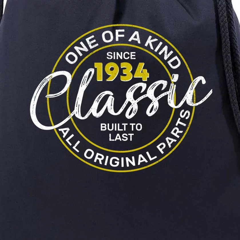 One Of A Kind Since 1934 Classic 90th Birthday Drawstring Bag