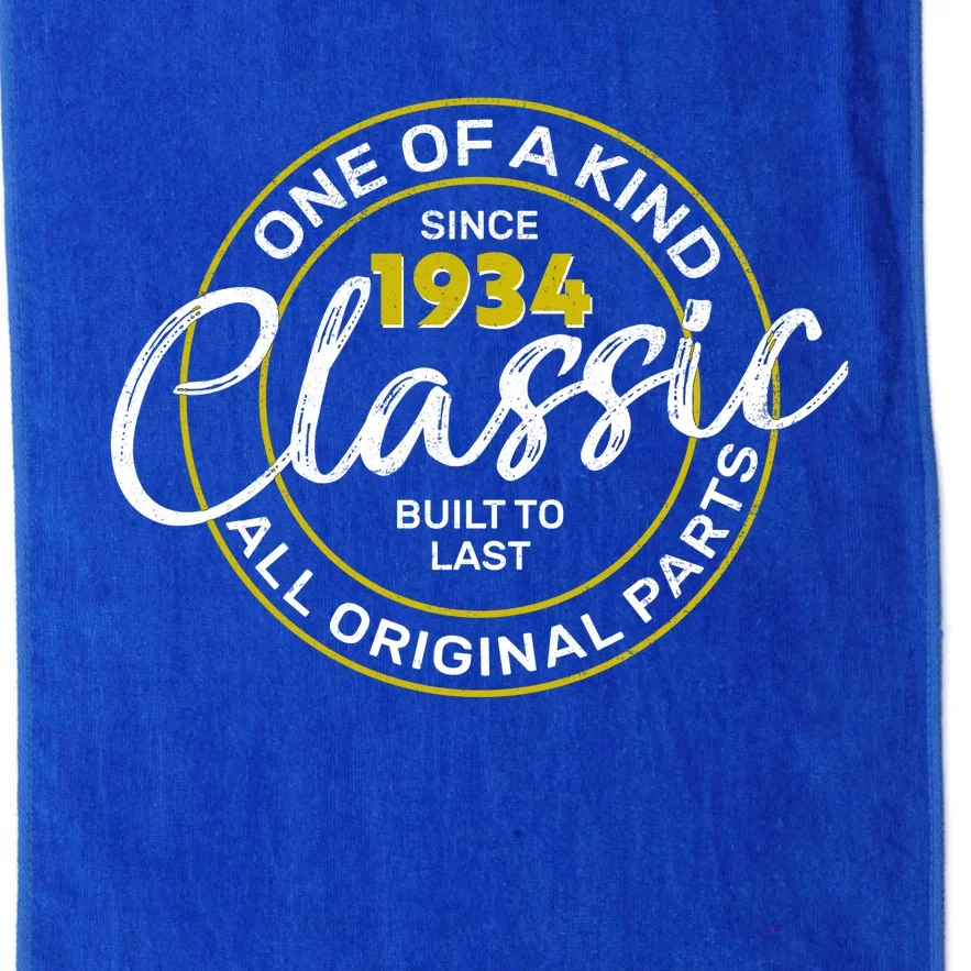 One Of A Kind Since 1934 Classic 90th Birthday Platinum Collection Golf Towel