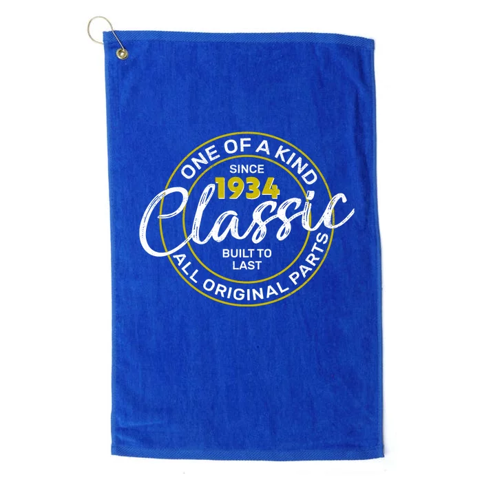 One Of A Kind Since 1934 Classic 90th Birthday Platinum Collection Golf Towel