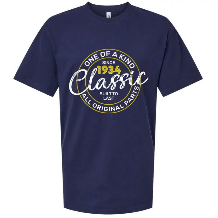 One Of A Kind Since 1934 Classic 90th Birthday Sueded Cloud Jersey T-Shirt