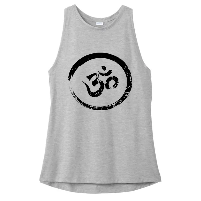 Ohm Om Aum Yoga Meditation Spiritual Namaste Gift Hoodie Ladies Tri-Blend Wicking Tank