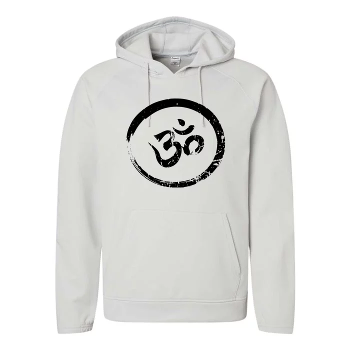 Ohm Om Aum Yoga Meditation Spiritual Namaste Gift Hoodie Performance Fleece Hoodie