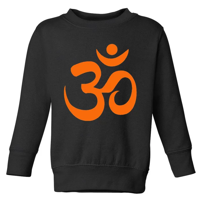 Om Omkar Aum Symbol Orange Graphic Spiritual Yoga Meditation Toddler Sweatshirt