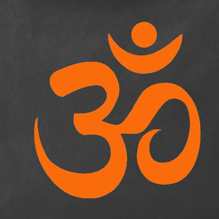 Om Omkar Aum Symbol Orange Graphic Spiritual Yoga Meditation Zip Tote Bag