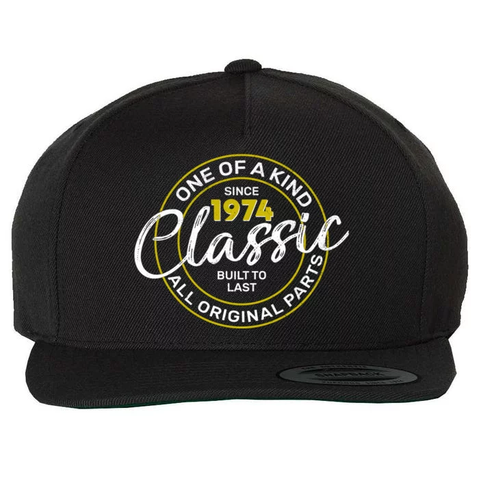 One Of A Kind Since 1974 Classic 50th Birthday Wool Snapback Cap