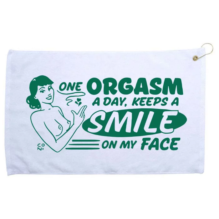 One Orgasm A Day Keeps A Smile On My Face Grommeted Golf Towel