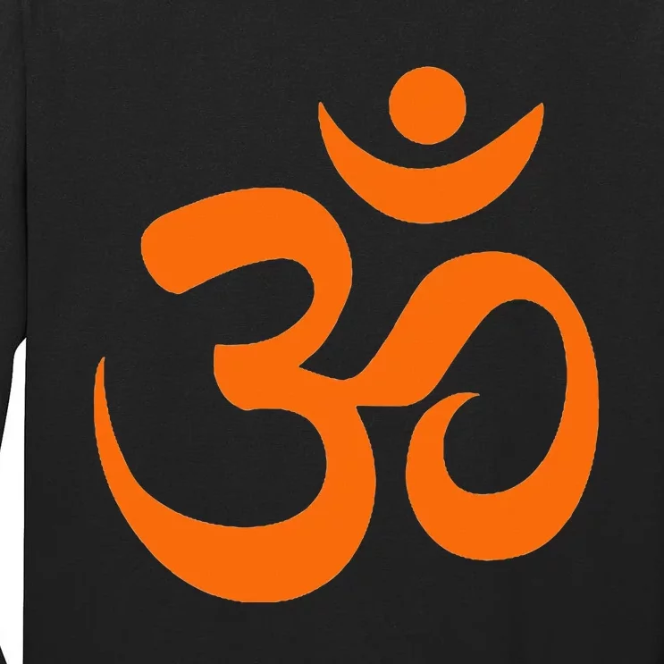 Om Omkar Aum Symbol Orange Graphic Spiritual Yoga Meditation Tall Long Sleeve T-Shirt