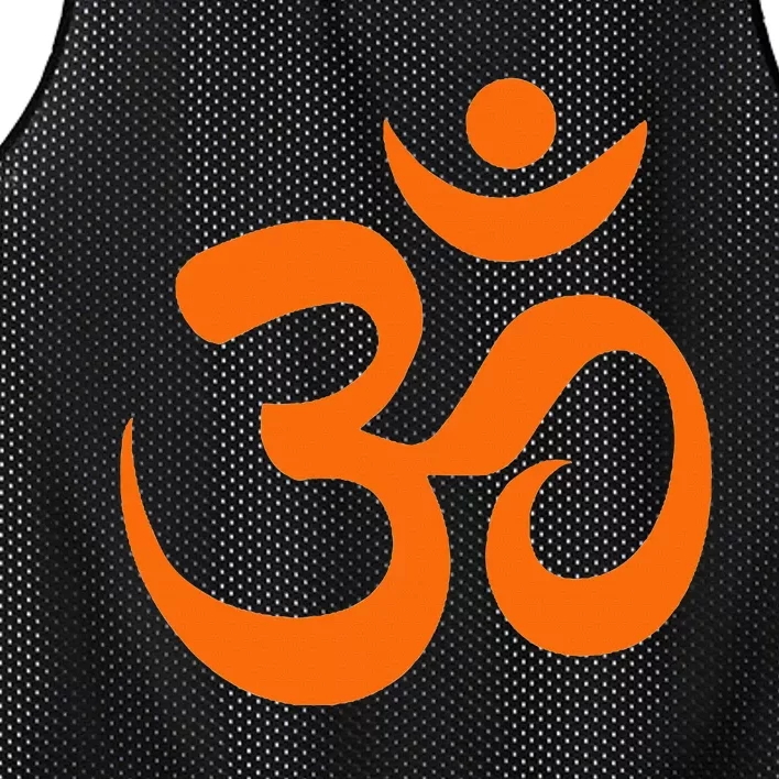 Om Omkar Aum Symbol Orange Graphic Spiritual Yoga Meditation Mesh Reversible Basketball Jersey Tank