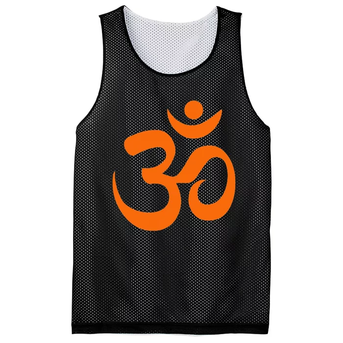 Om Omkar Aum Symbol Orange Graphic Spiritual Yoga Meditation Mesh Reversible Basketball Jersey Tank