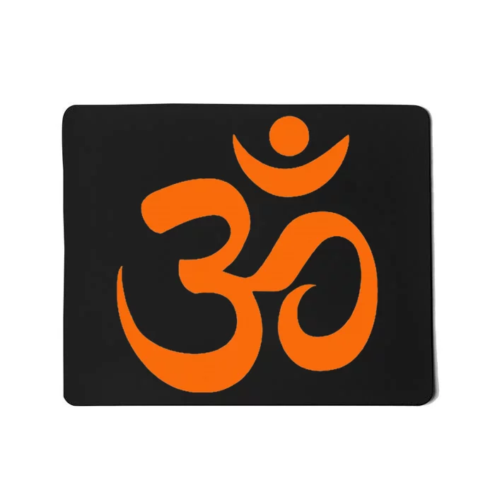 Om Omkar Aum Symbol Orange Graphic Spiritual Yoga Meditation Mousepad