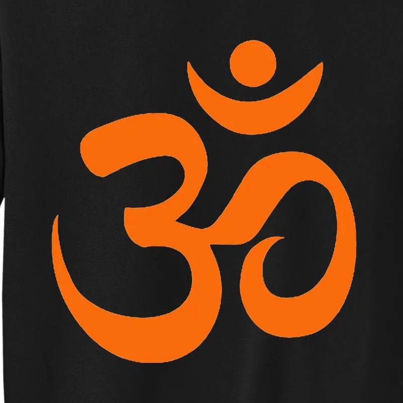 Om Omkar Aum Symbol Orange Graphic Spiritual Yoga Meditation Tall Sweatshirt