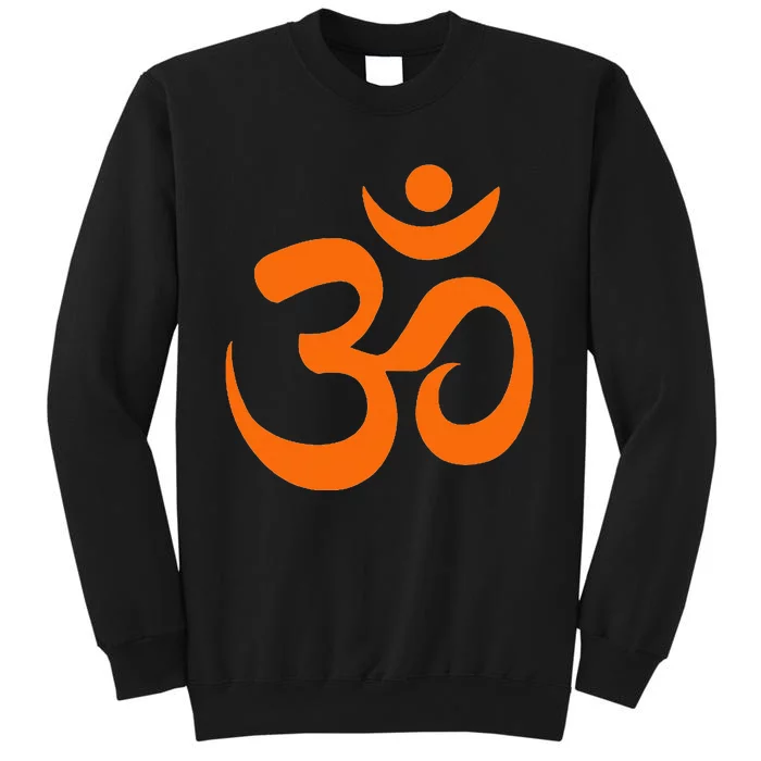 Om Omkar Aum Symbol Orange Graphic Spiritual Yoga Meditation Tall Sweatshirt