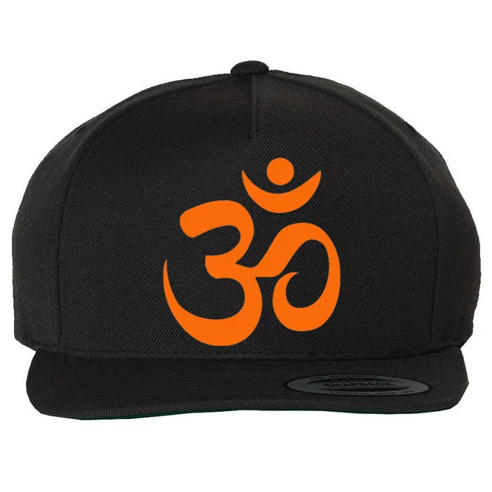 Om Omkar Aum Symbol Orange Graphic Spiritual Yoga Meditation Wool Snapback Cap