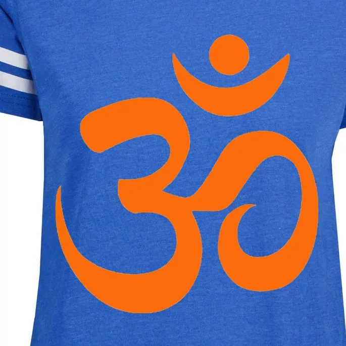 Om Omkar Aum Symbol Orange Graphic Spiritual Yoga Meditation Enza Ladies Jersey Football T-Shirt