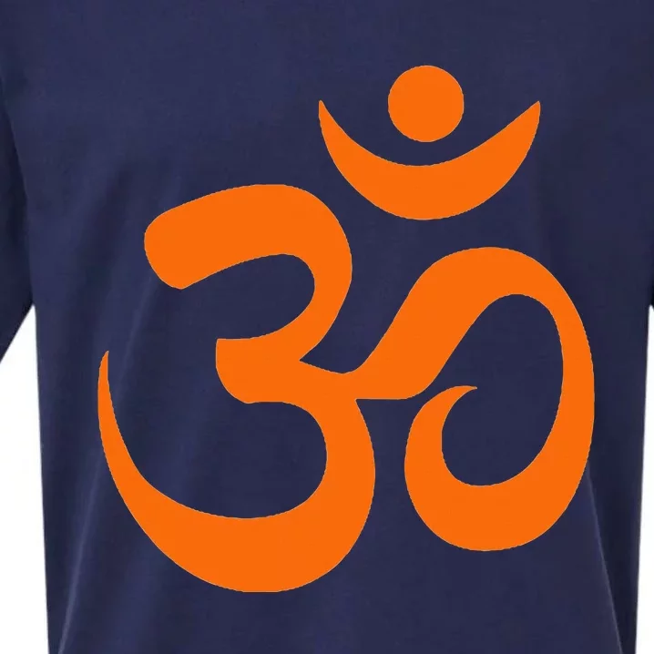 Om Omkar Aum Symbol Orange Graphic Spiritual Yoga Meditation Sueded Cloud Jersey T-Shirt