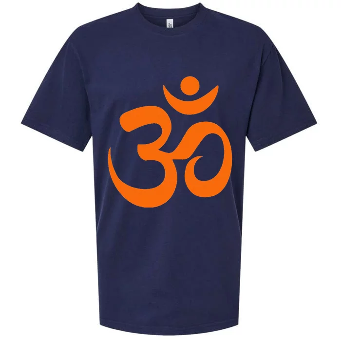 Om Omkar Aum Symbol Orange Graphic Spiritual Yoga Meditation Sueded Cloud Jersey T-Shirt