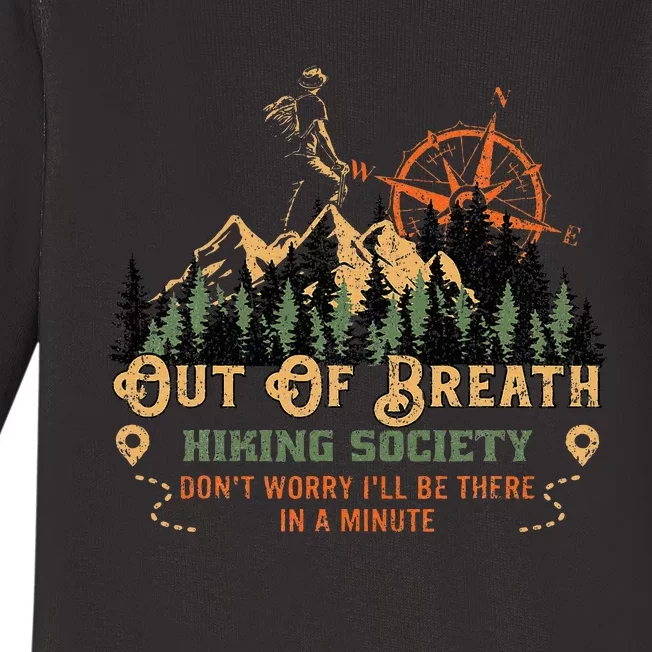 Out Of Breath Hiking Society Baby Long Sleeve Bodysuit