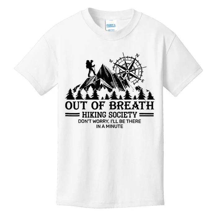 Out Of Breath Hiking Society Kids T-Shirt