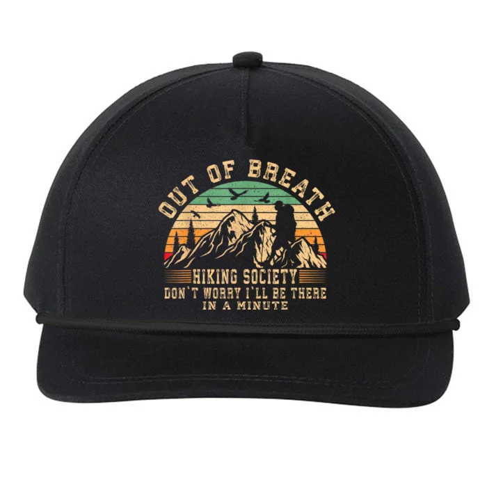 Out Of Breath Hiking Society Hiker Nature Love Snapback Five-Panel Rope Hat