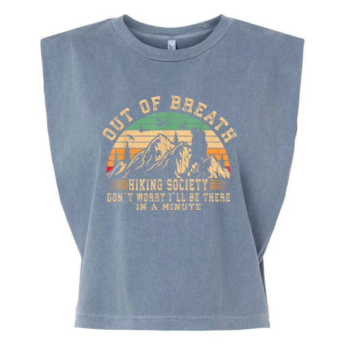 Out Of Breath Hiking Society Hiker Nature Love Garment-Dyed Women's Muscle Tee