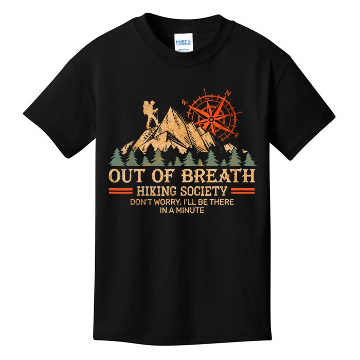 Out Of Breath Hiking Society Kids T-Shirt