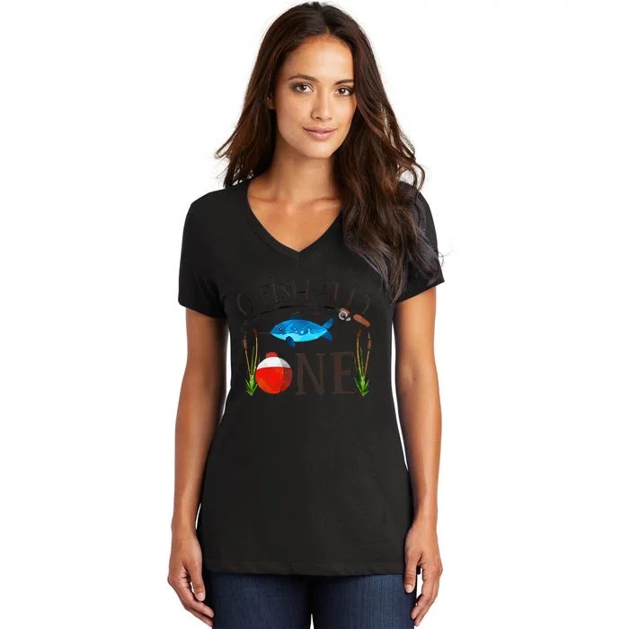 Ofishally ONE Baby O Fish Ally ONE Women's V-Neck T-Shirt