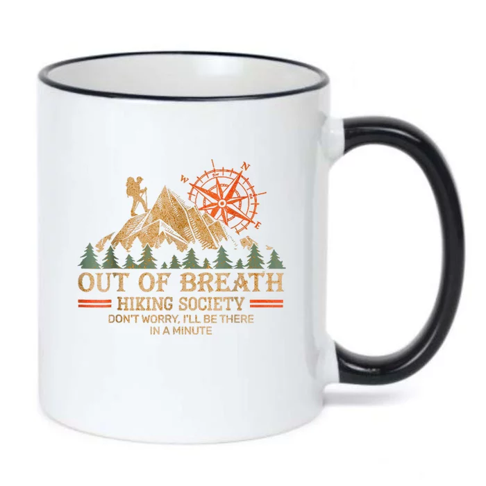 Out Of Breath Hiking Society Black Color Changing Mug