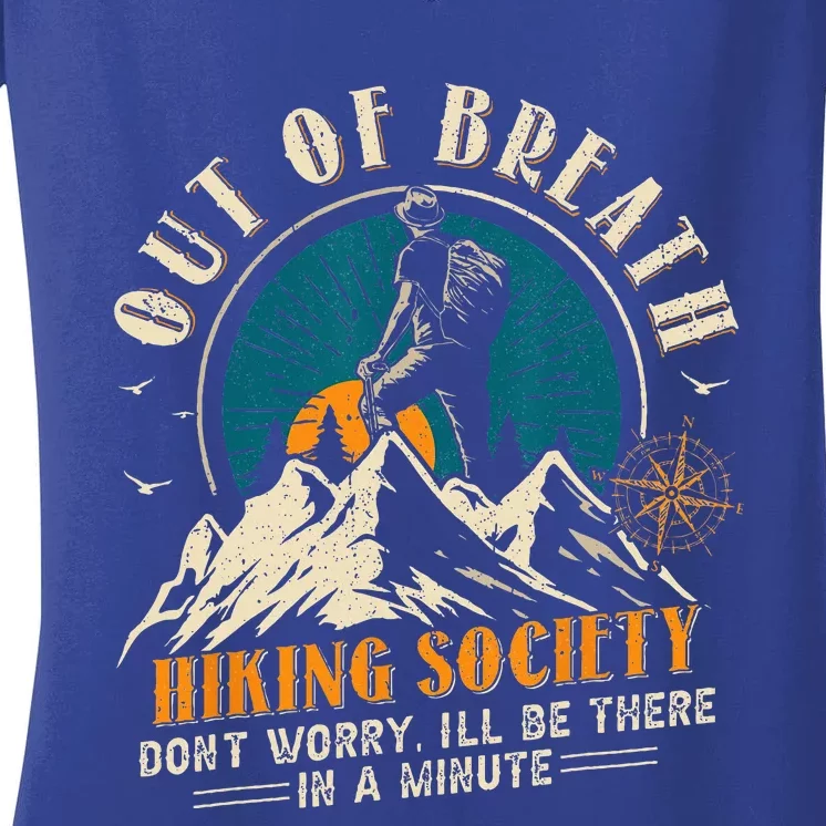 Out Of Breath Hiking Society Women's V-Neck T-Shirt