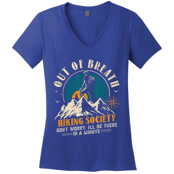 Out Of Breath Hiking Society Women's V-Neck T-Shirt