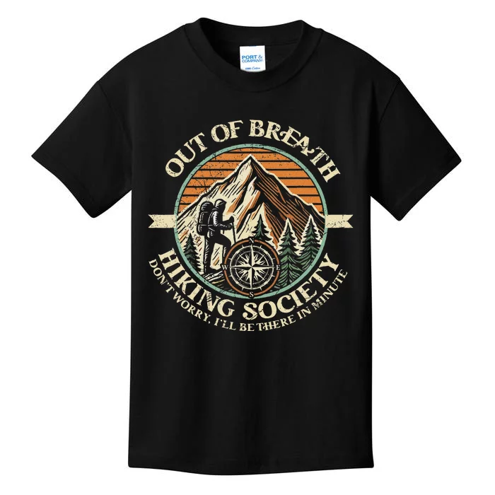 Out Of Breath Hiking Society Fun Kids T-Shirt